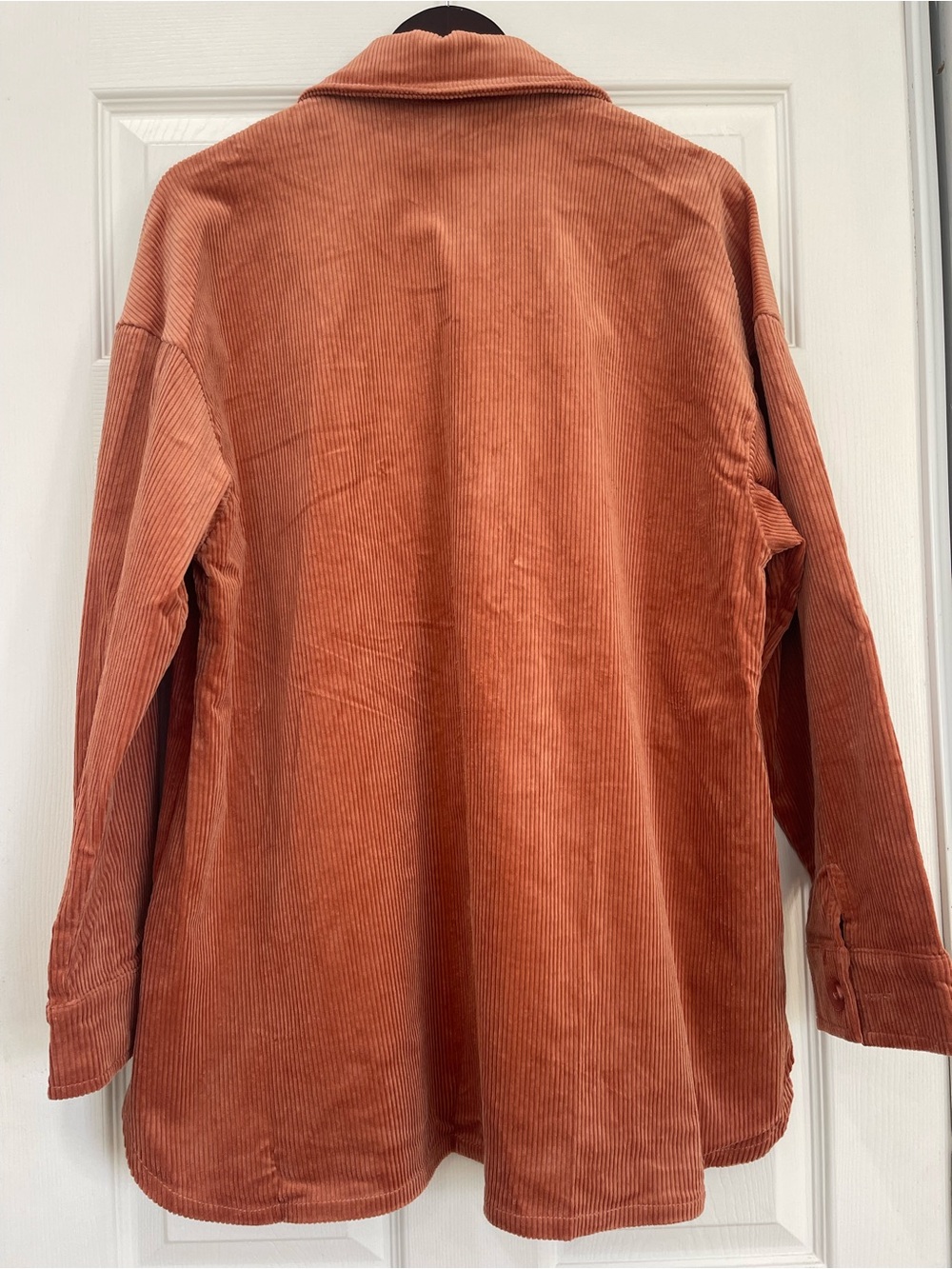 Corduroy Oversized Shacket in Rust - Women Jackets & Coats - Picture 5 of 7